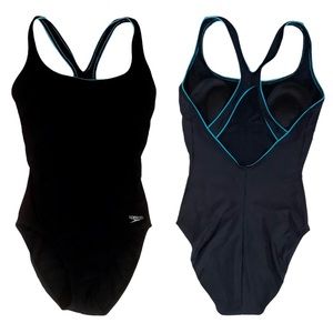 Speedo Teal Trim Black Ultra Cross Back Onepiece-8